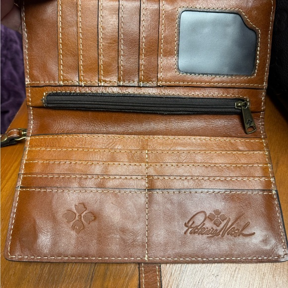 Patricia Nash lovely Leather Wristlet Wallet - Tan Brown - Picture 6 of 11